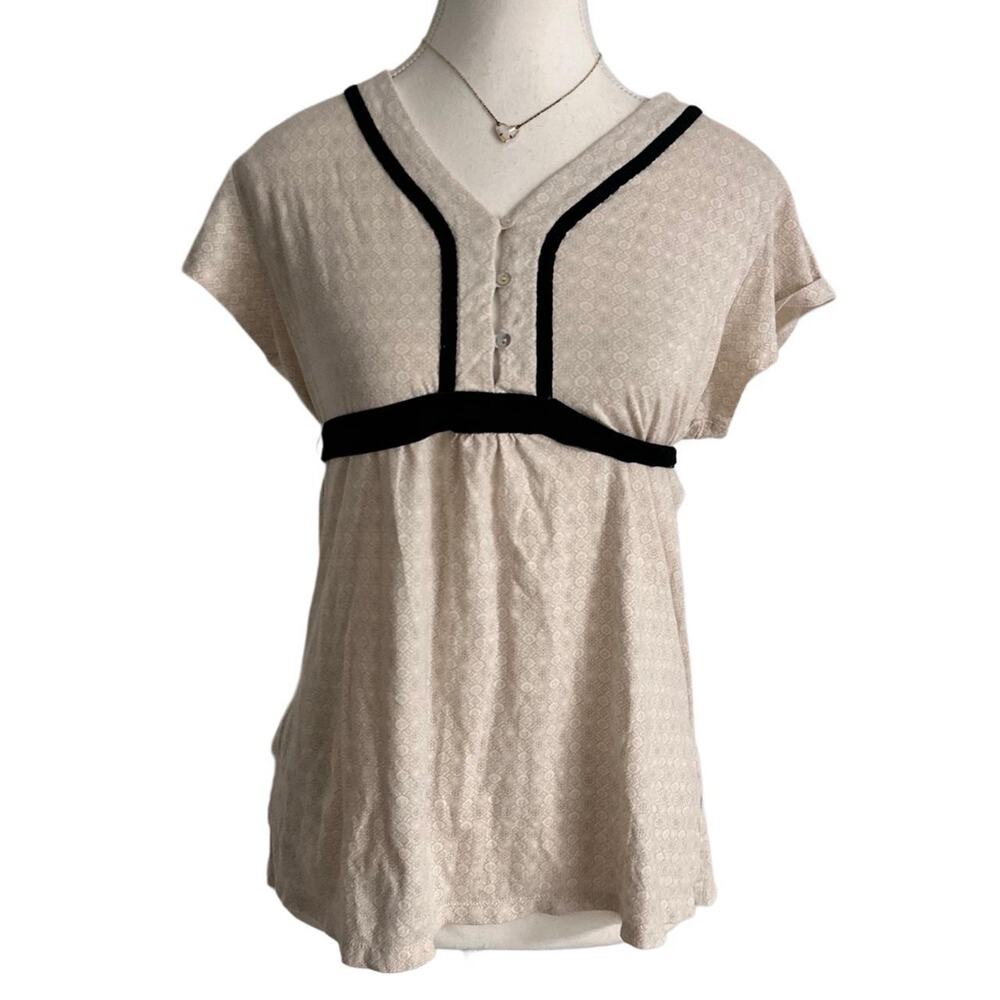 Liz Claiborne Vintage Baby Doll Tie Back Top Size Medium BabyDollTop
